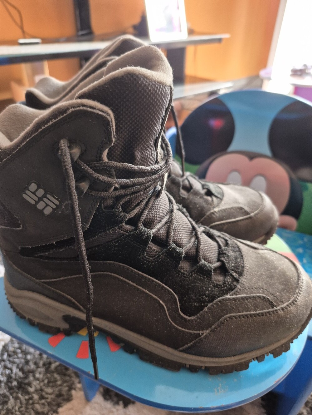 Columbia Kids Black and Gray Waterproof Hiking Boots